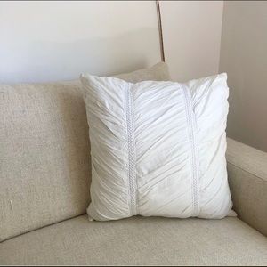 Anthology White Pleated Decorative Pillow